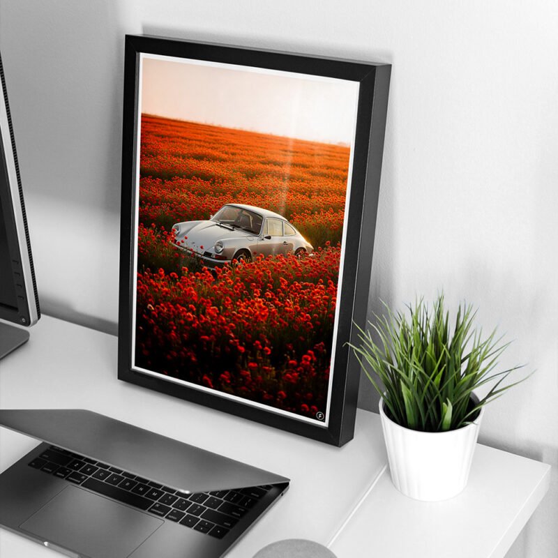 Porsche 911 Flower Blossom – Floral Digital Art