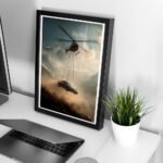 Porsche 911 Hnaging with Helicopter – Aerial Digital Art