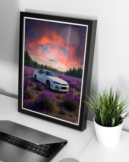 “Nissan GTR R34 – Midnight Velocity Cinematic Poster”
