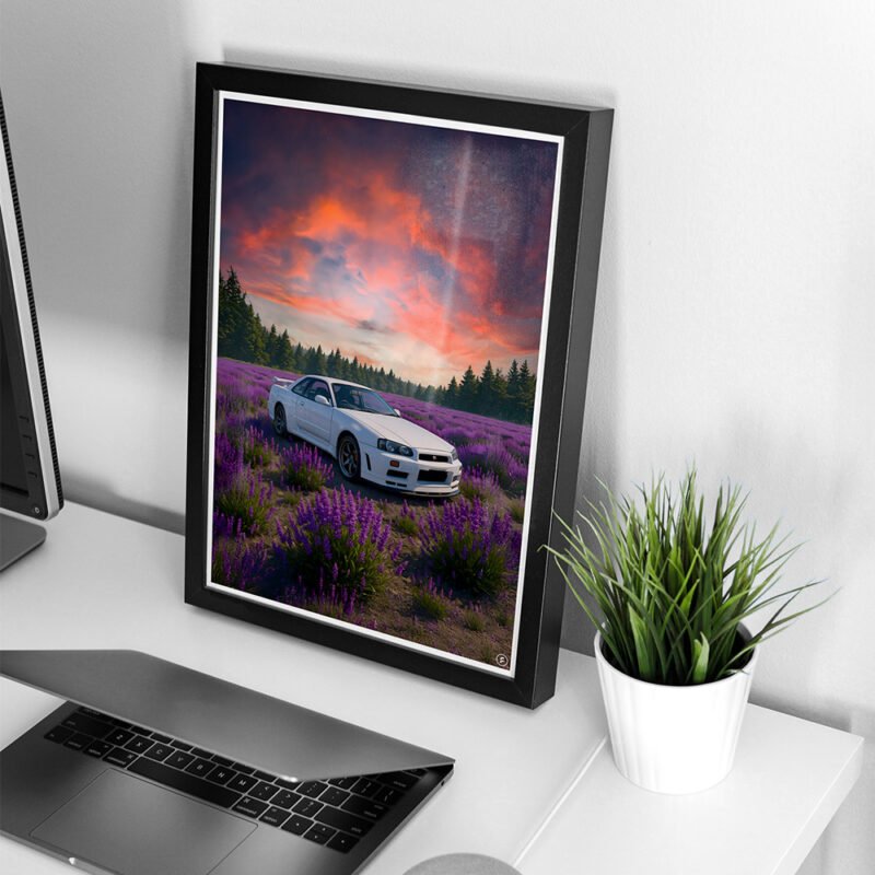 “Nissan GTR R34 – Midnight Velocity Cinematic Poster”
