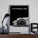 Porsche 911 Black and White Digital Art
