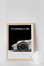 Porsche 911 Black and White Digital Art