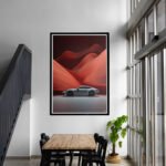 Porsche 911 Blaze – Red & White Digital Art