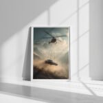 Porsche 911 Hnaging with Helicopter – Aerial Digital Art