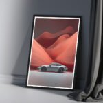 Porsche 911 Blaze – Red & White Digital Art