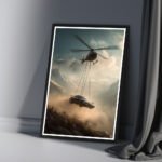 Porsche 911 Hnaging with Helicopter – Aerial Digital Art