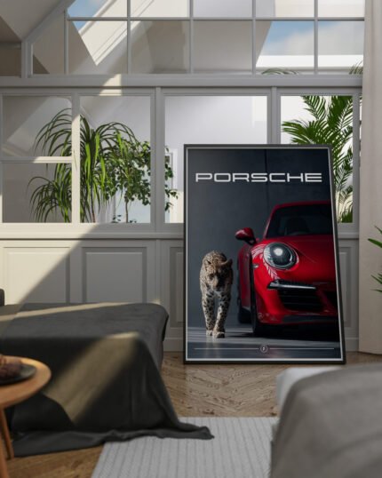 Porsche 911 Lion- Digital Art